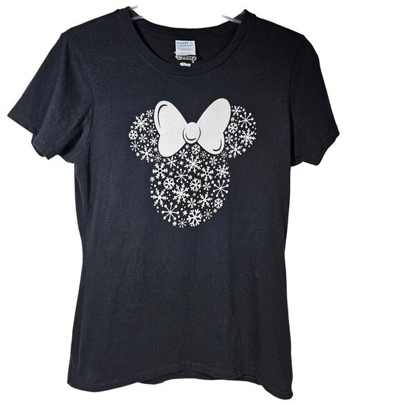 Disney Minnie Mouse Snowflake Tee Shirt Women's S - Picture 1 of 8